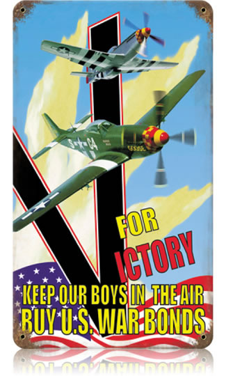 "V is for Victory" Vintage Metal Sign